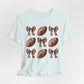 Football & Bows Tee — Cute Game Day Shirt for Fans & Moms