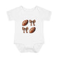 Baby Bodysuit — Football & Bow Pattern Infant Onesie (Cute Game Day Outfit)