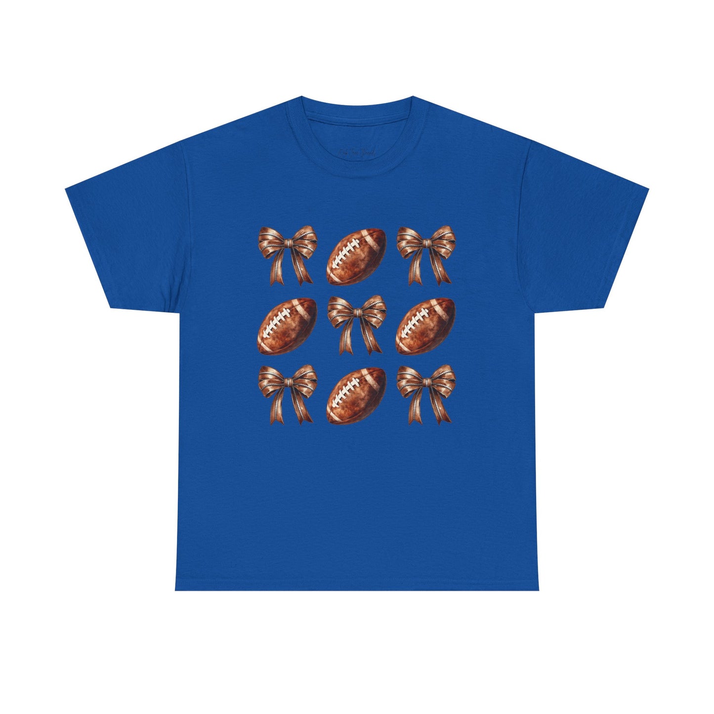 Football & Bows Tee — Cute Game Day Shirt for Fans & Moms