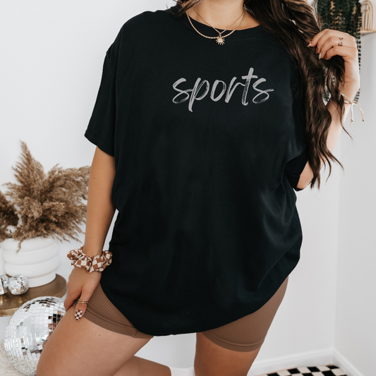 Sports- Grey Text Tee