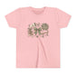 Ballet Floral Youth Tee — Pink Ballet Slippers & Bow Dance Shirt
