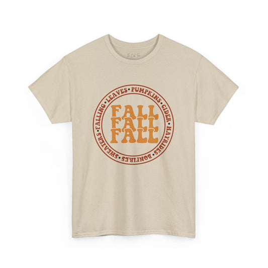 Falling Leaves Pumpkins Cider Hayrides Bonfires Sweaters Unisex Heavy Cotton Tee