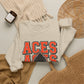 Amanda-Clearcreek Aces Stacked Crewneck Sweatshirt