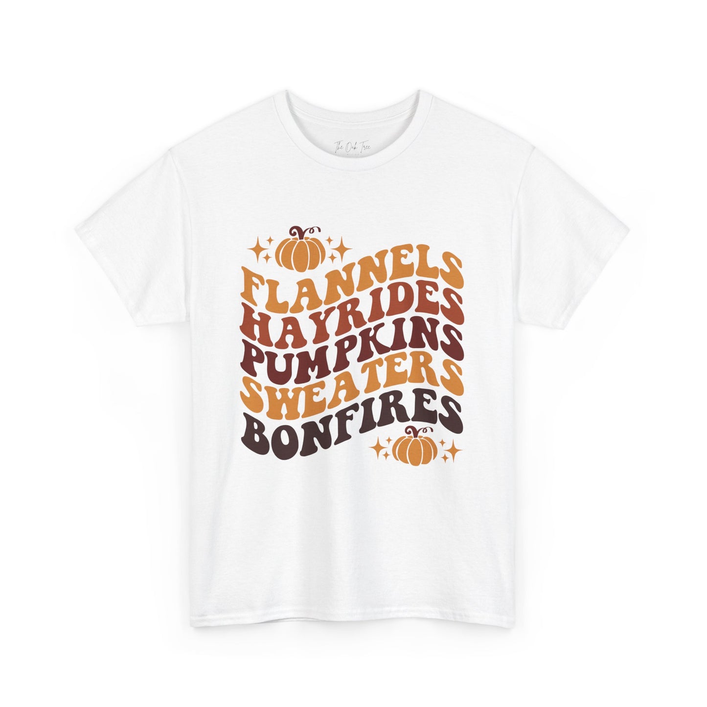 Flannels Hayrides Pumpkins Sweaters Bonfires Unisex Heavy Cotton Tee