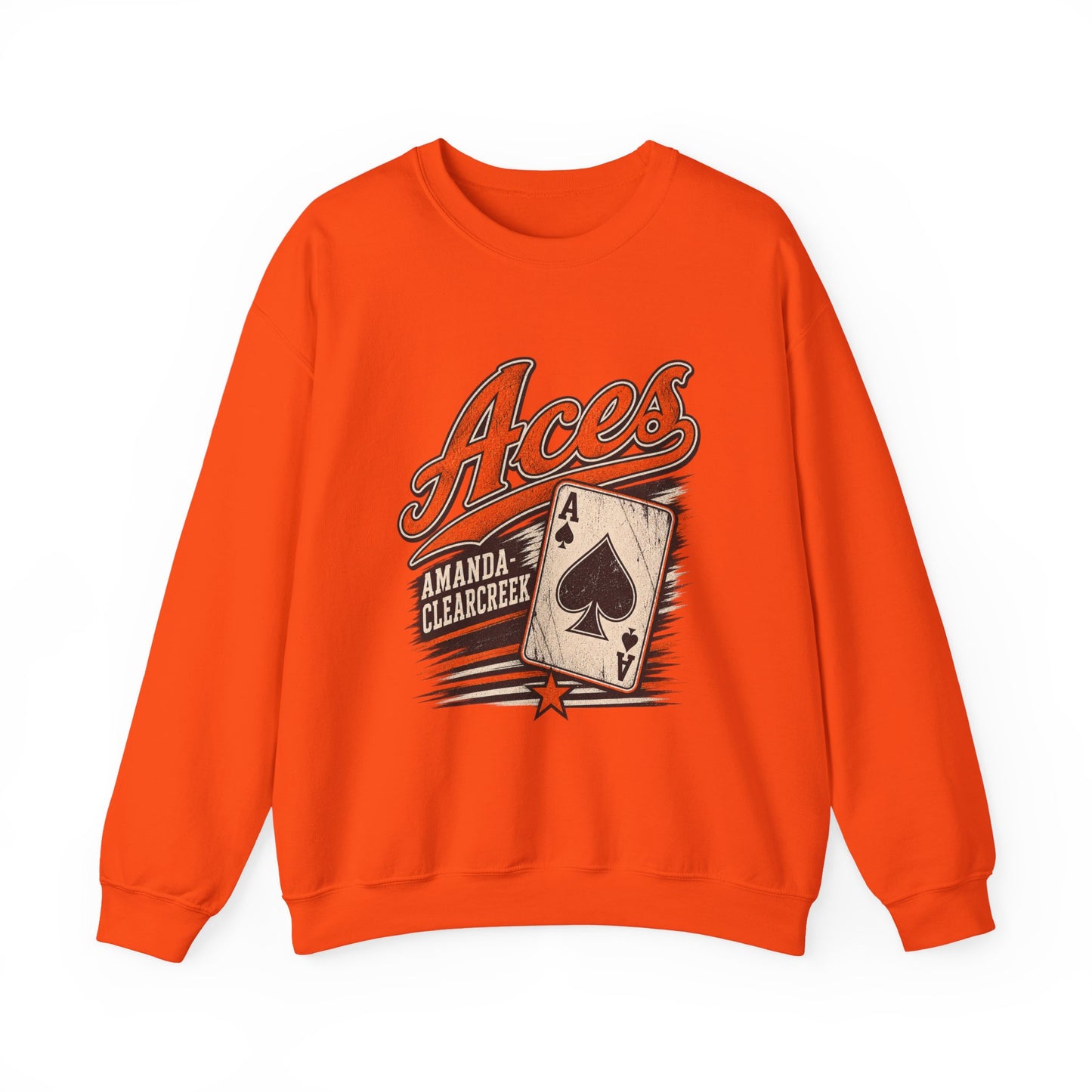 Amanda-Clearcreek Aces Vintage Card Crewneck Sweatshirt