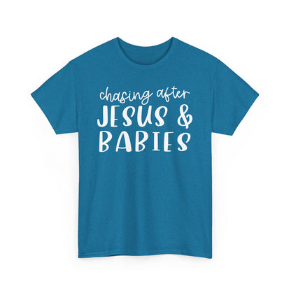 Chasing After Jesus and Babies Unisex Heavy Cotton Tee