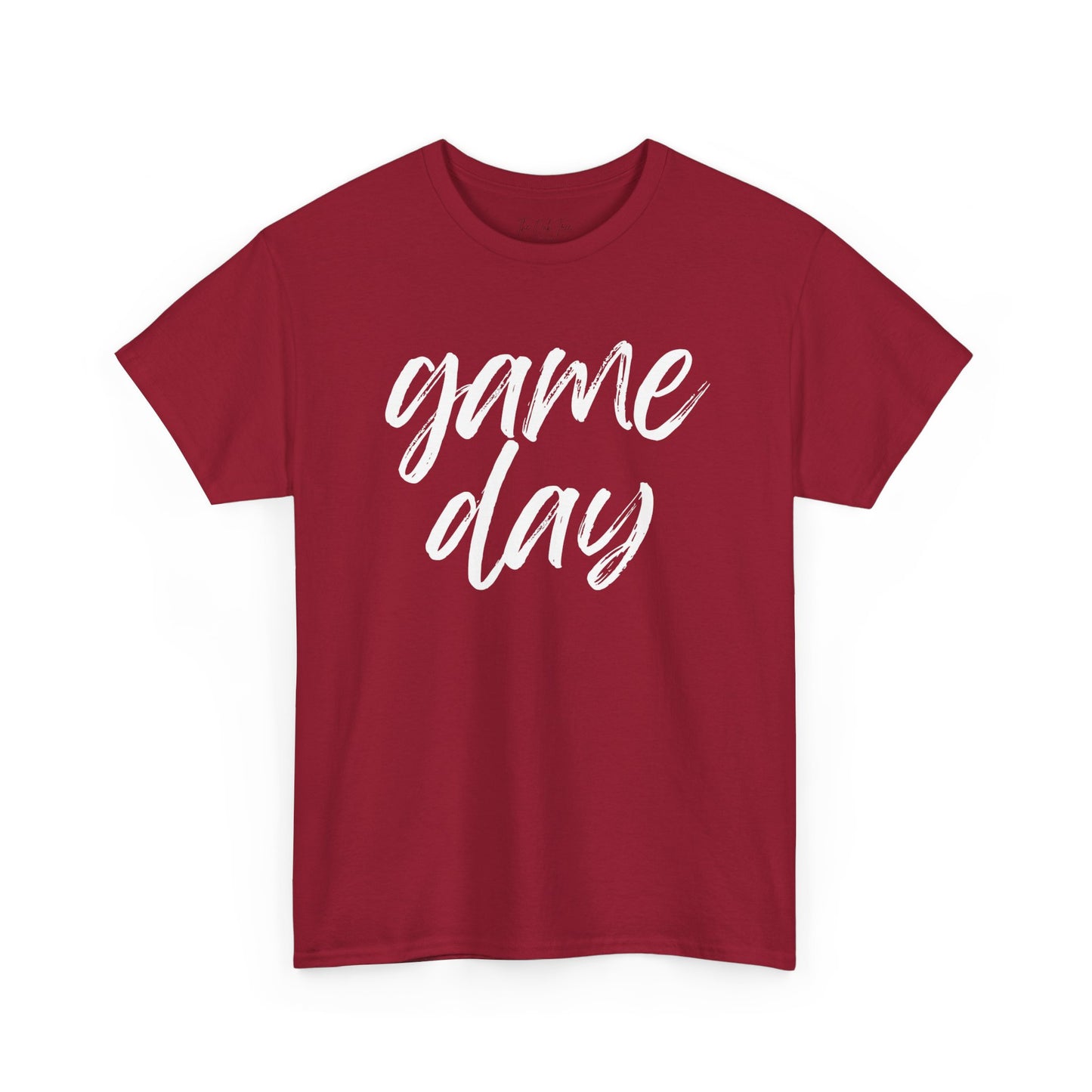 Game Day- White Text Script Tee