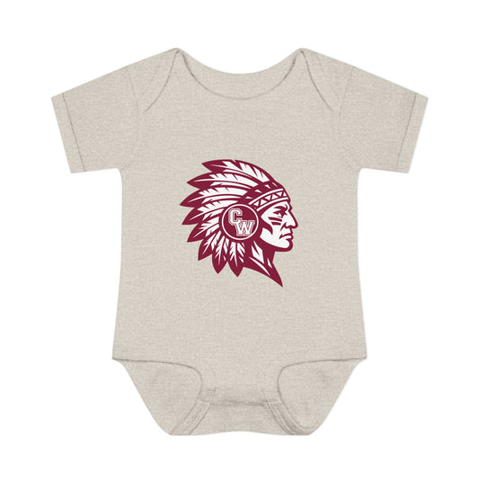 Infant Bodysuit — Maroon CW Indians Logo Baby Onesie