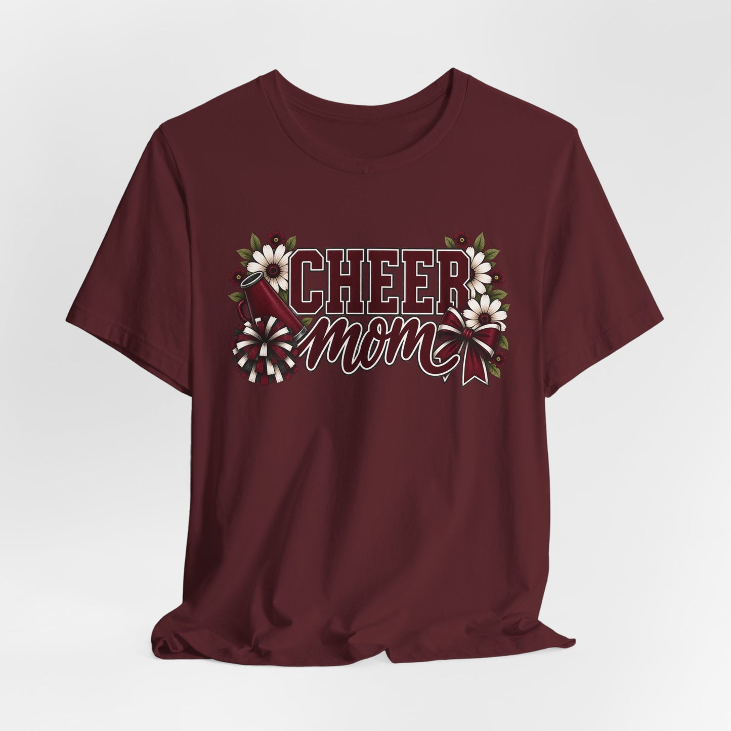 Cheer Mom T-Shirt — Floral Pom Pom Cheerleader Mom Tee