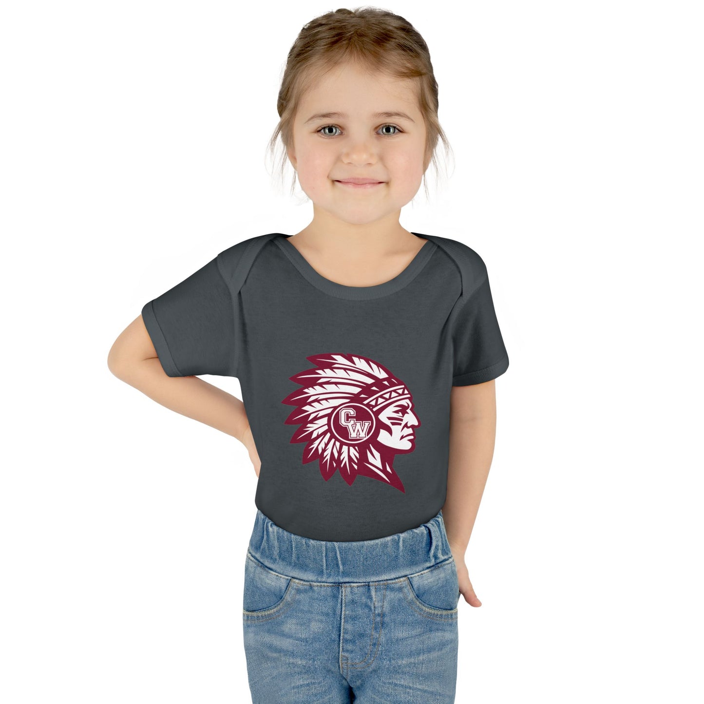 Infant Bodysuit — Maroon CW Indians Logo Baby Onesie
