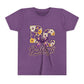 Youth Tee Bloom- Carroll Bulldogs Floral   — Purple & Gold School Spirit Shirt