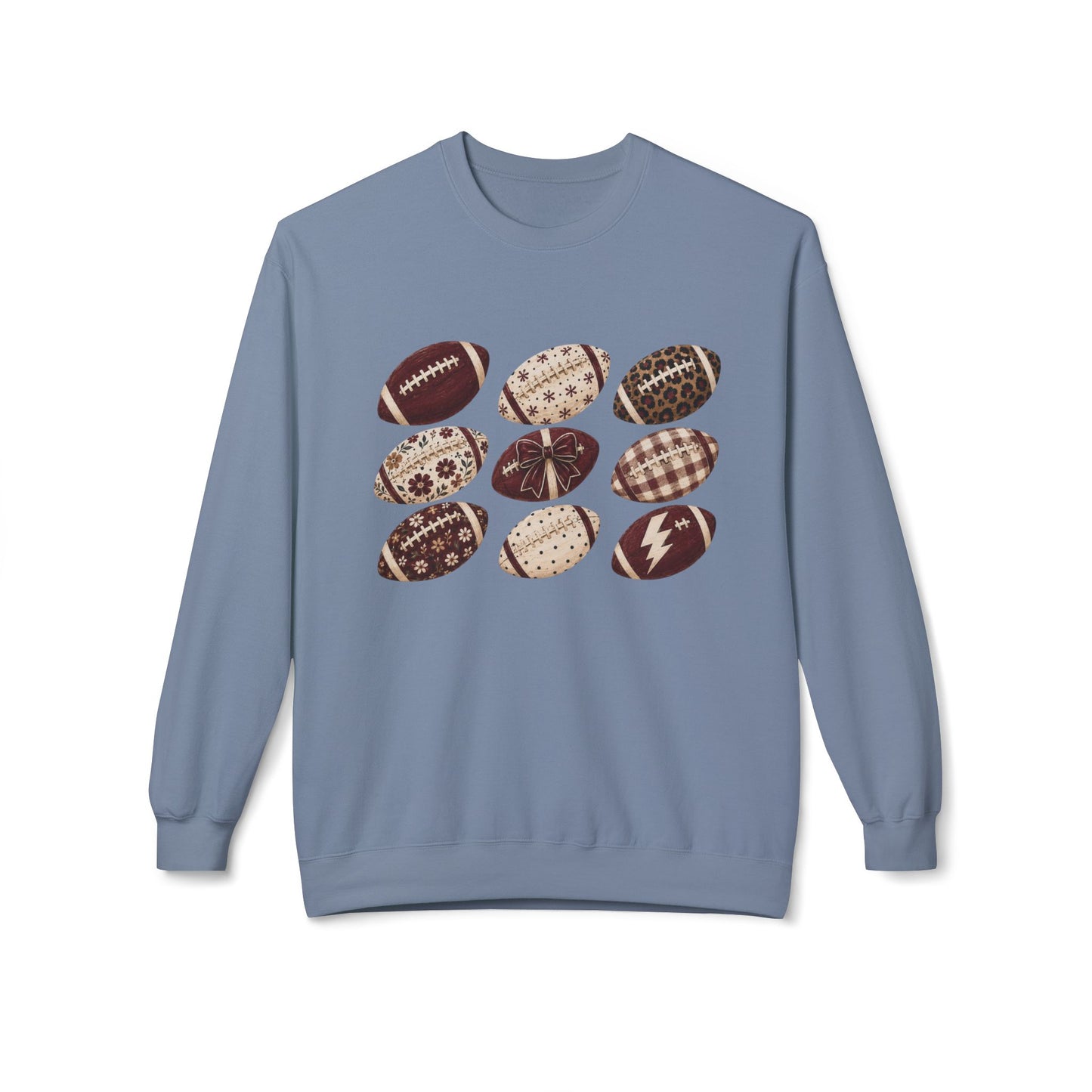 Vintage Pattern Football Crewneck Sweatshirt