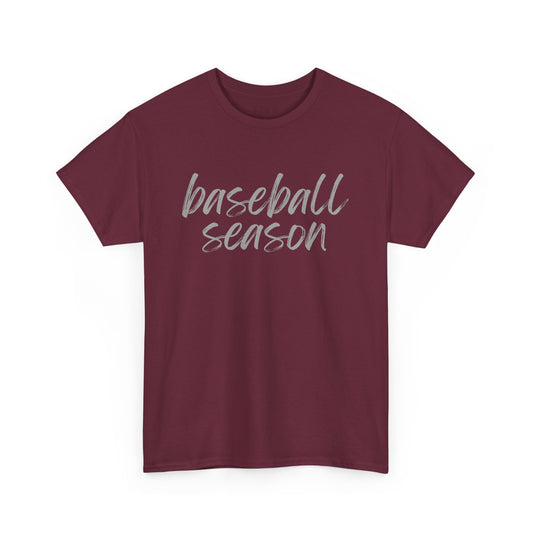 Baseball Season- Grey Text Tee