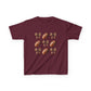 Kids Football & Bows T‑Shirt — Cute Gridiron Pattern for Girls, Youth Game Day Tee