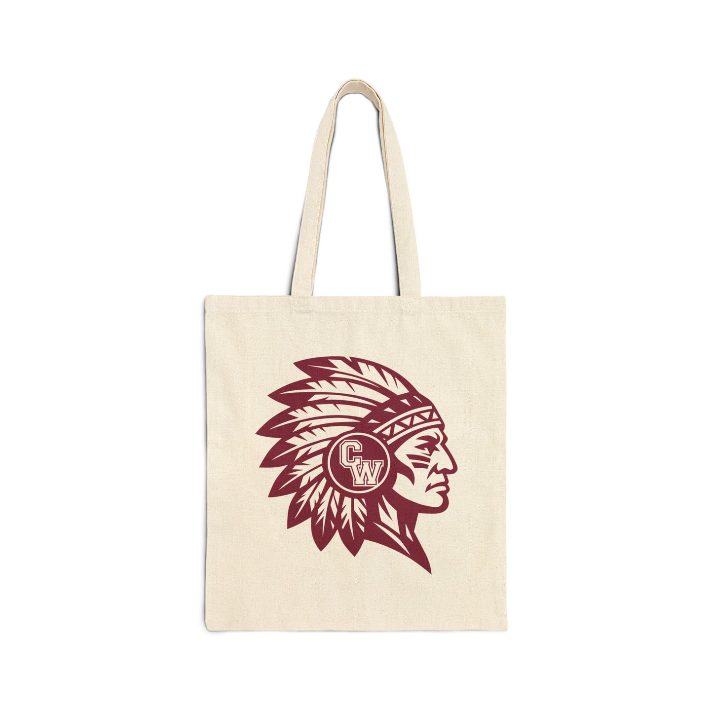 Tote — Maroon CW Indians Logo Cotton Tote Bag