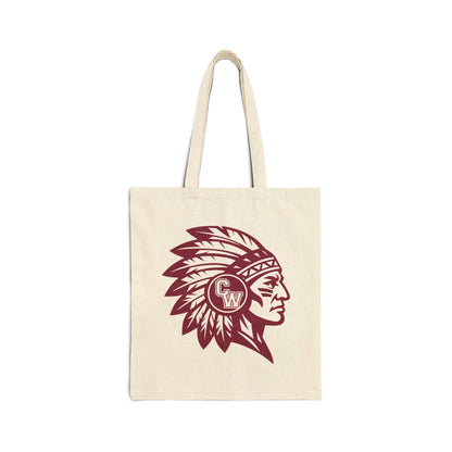 Tote — Maroon CW Indians Logo Cotton Tote Bag