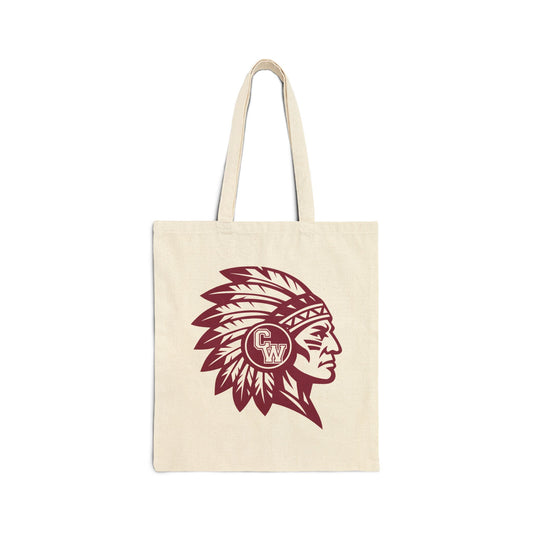 Tote — Maroon CW Indians Logo Cotton Tote Bag