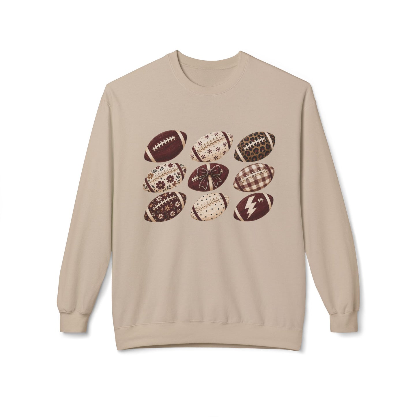 Vintage Pattern Football Crewneck Sweatshirt