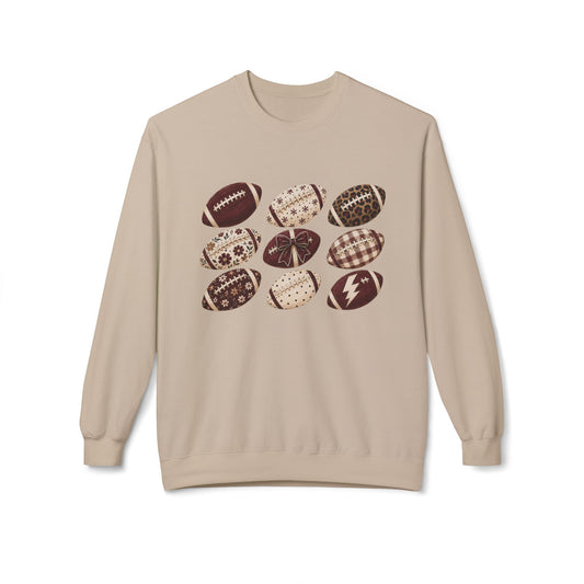Vintage Pattern Football Crewneck Sweatshirt