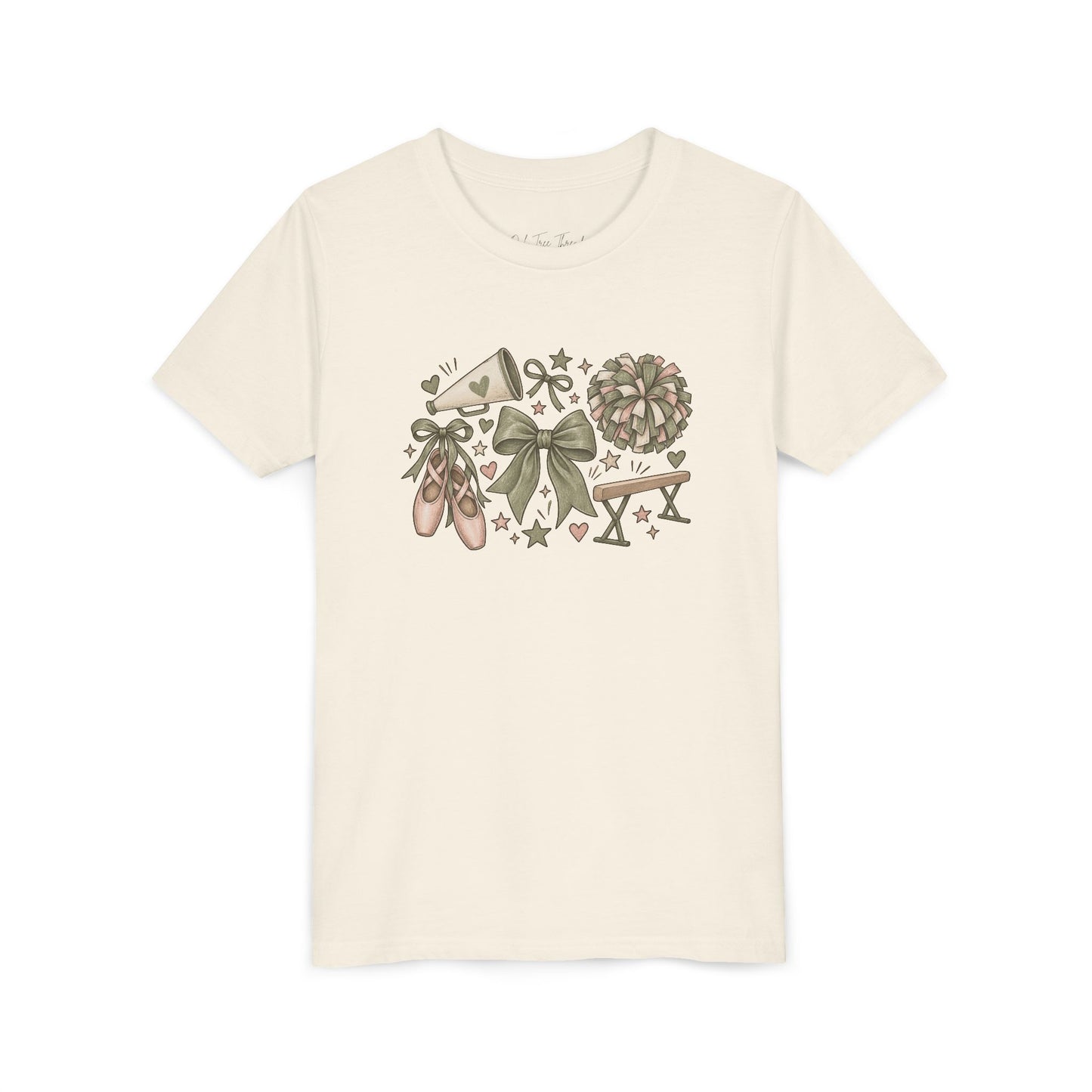 Ballet Floral Youth Tee — Pink Ballet Slippers & Bow Dance Shirt