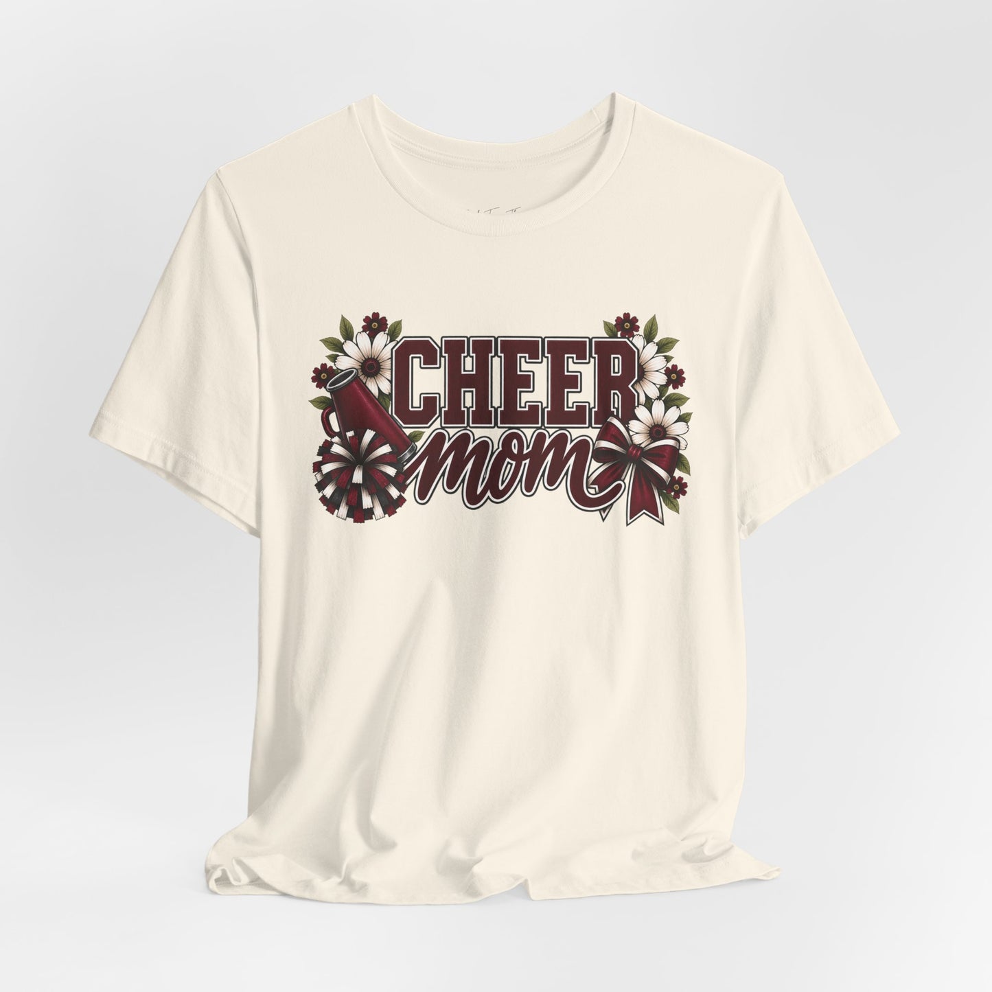 Cheer Mom T-Shirt — Floral Pom Pom Cheerleader Mom Tee