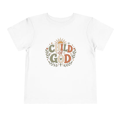 Child of God Toddler Tee — Christian Faith Baby Shirt with Sun & Floral Design