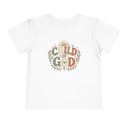 Child of God Toddler Tee — Christian Faith Baby Shirt with Sun & Floral Design