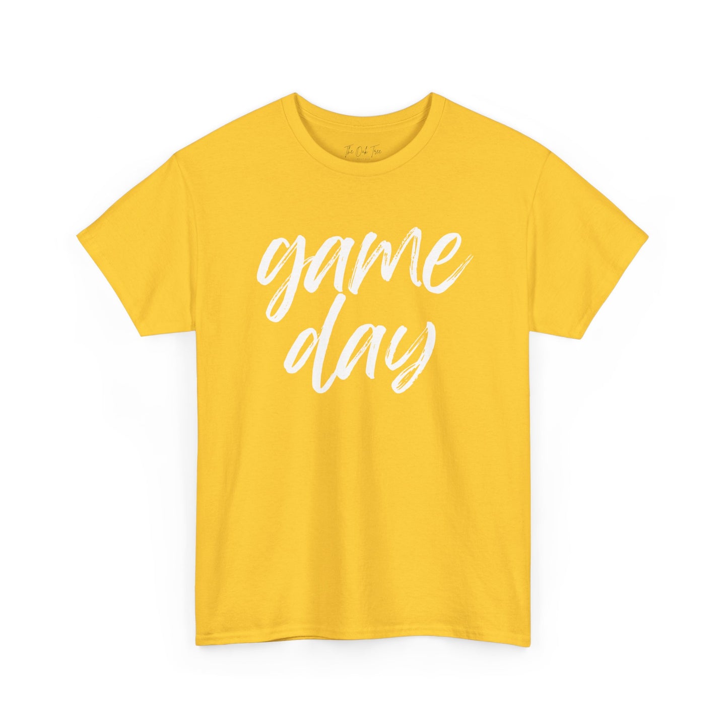 Game Day- White Text Script Tee