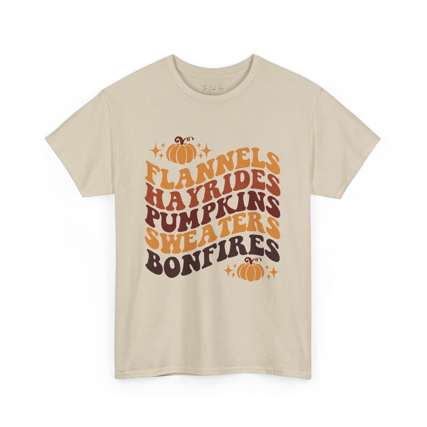 Flannels Hayrides Pumpkins Sweaters Bonfires Unisex Heavy Cotton Tee