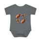 Baby Bodysuit — Football & Bow Pattern Infant Onesie (Cute Game Day Outfit)