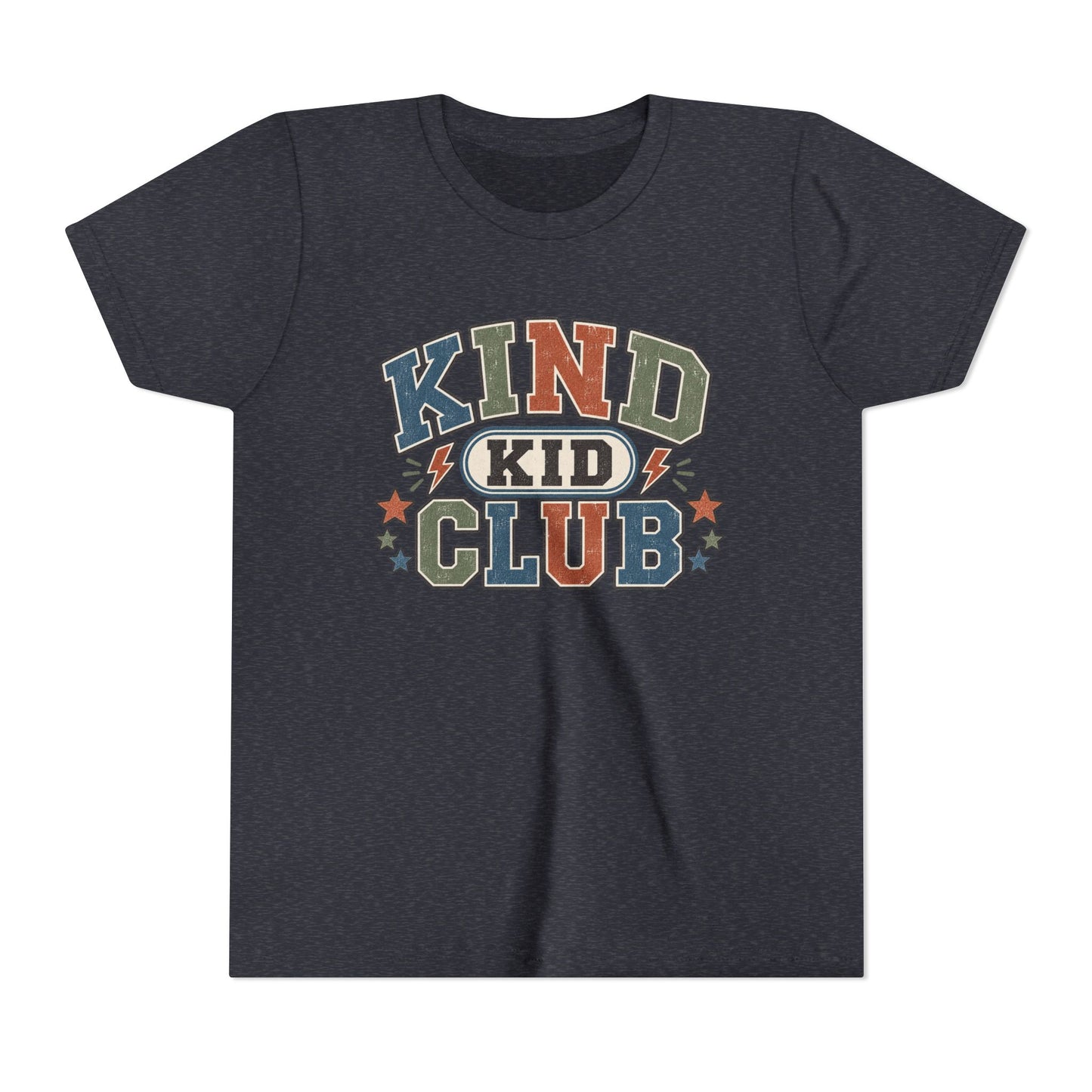 Kind Kid Club Youth Tee — Retro Positive Kids Shirt