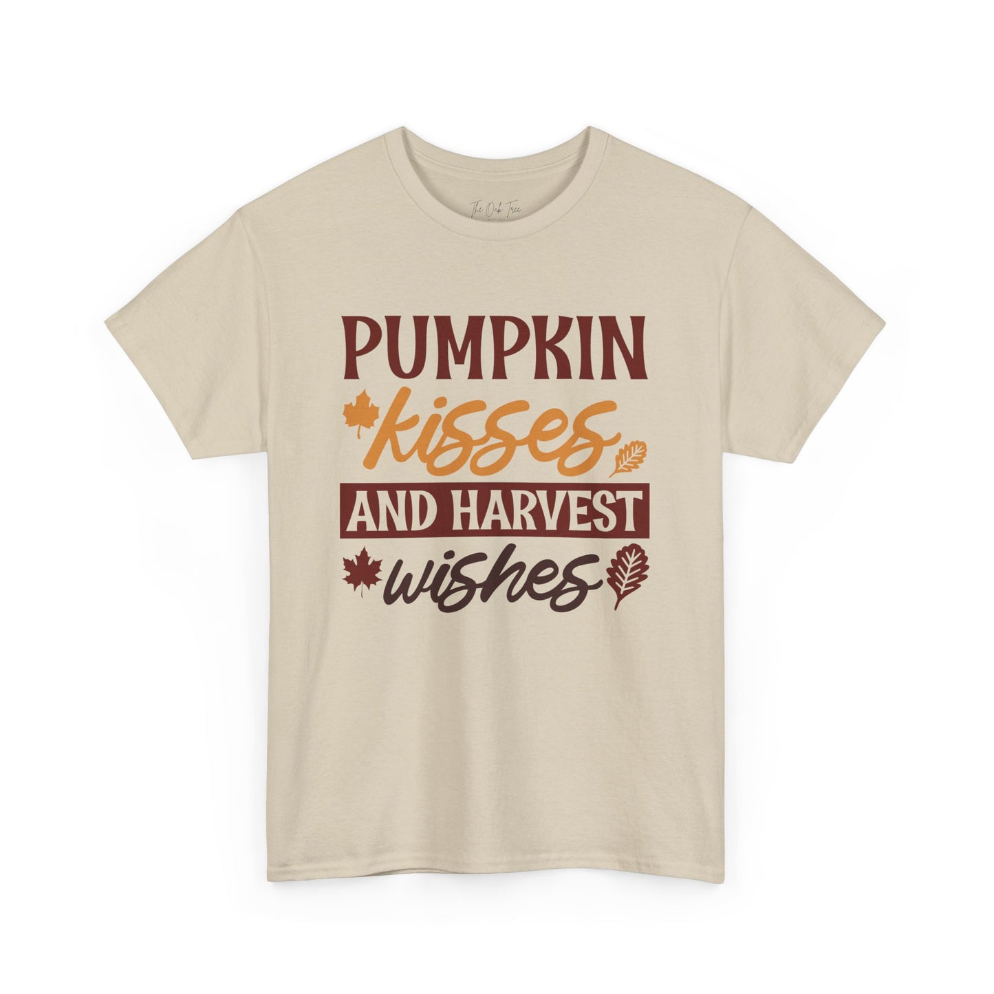 Pumpkin Kisses and Harvest Wishes Unisex Heavy Cotton Tee