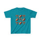 Kids Football & Bows T‑Shirt — Cute Gridiron Pattern for Girls, Youth Game Day Tee