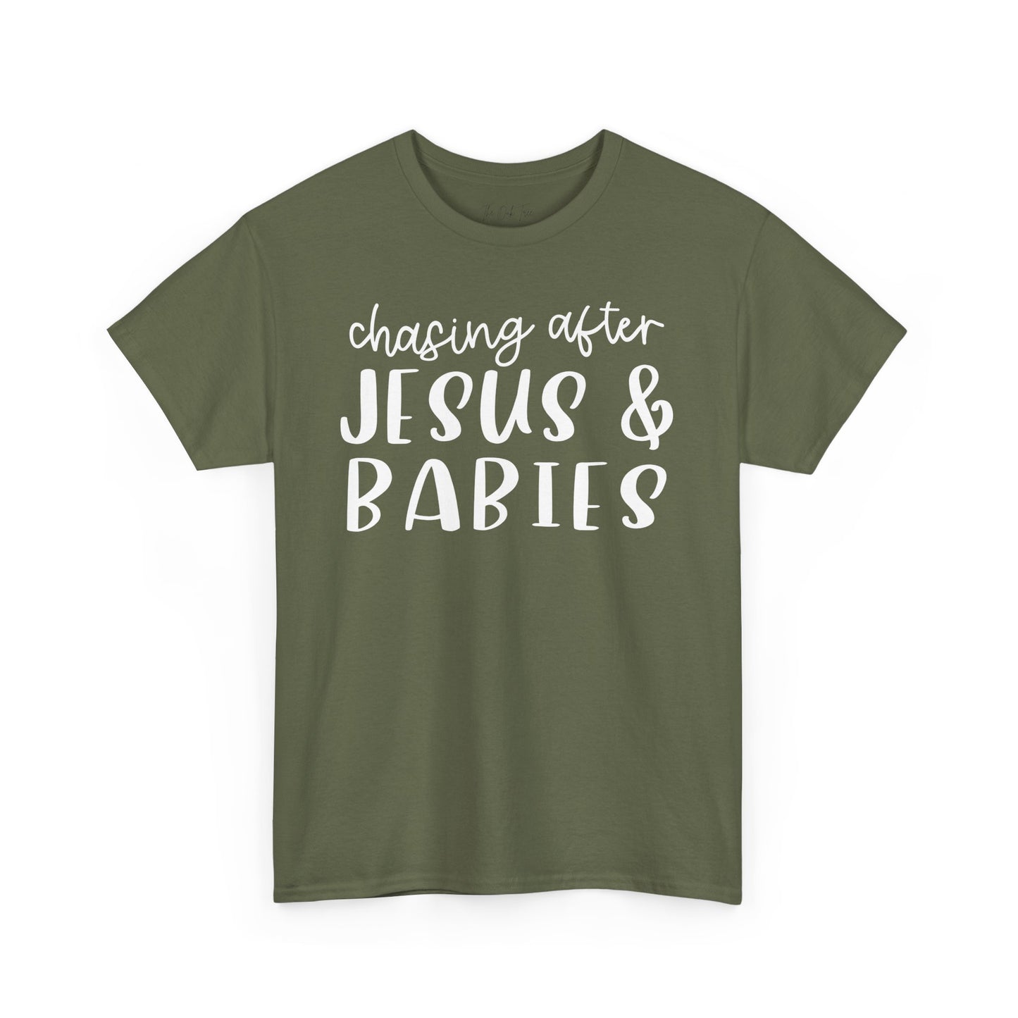 Chasing After Jesus and Babies Unisex Heavy Cotton Tee
