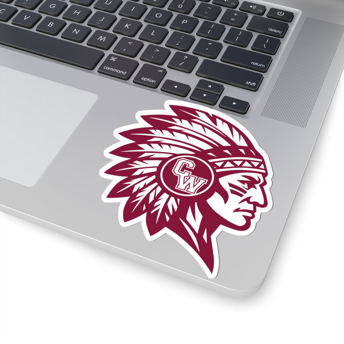 CW Indians Die-Cut Vinyl Sticker — Maroon CW Indians Logo