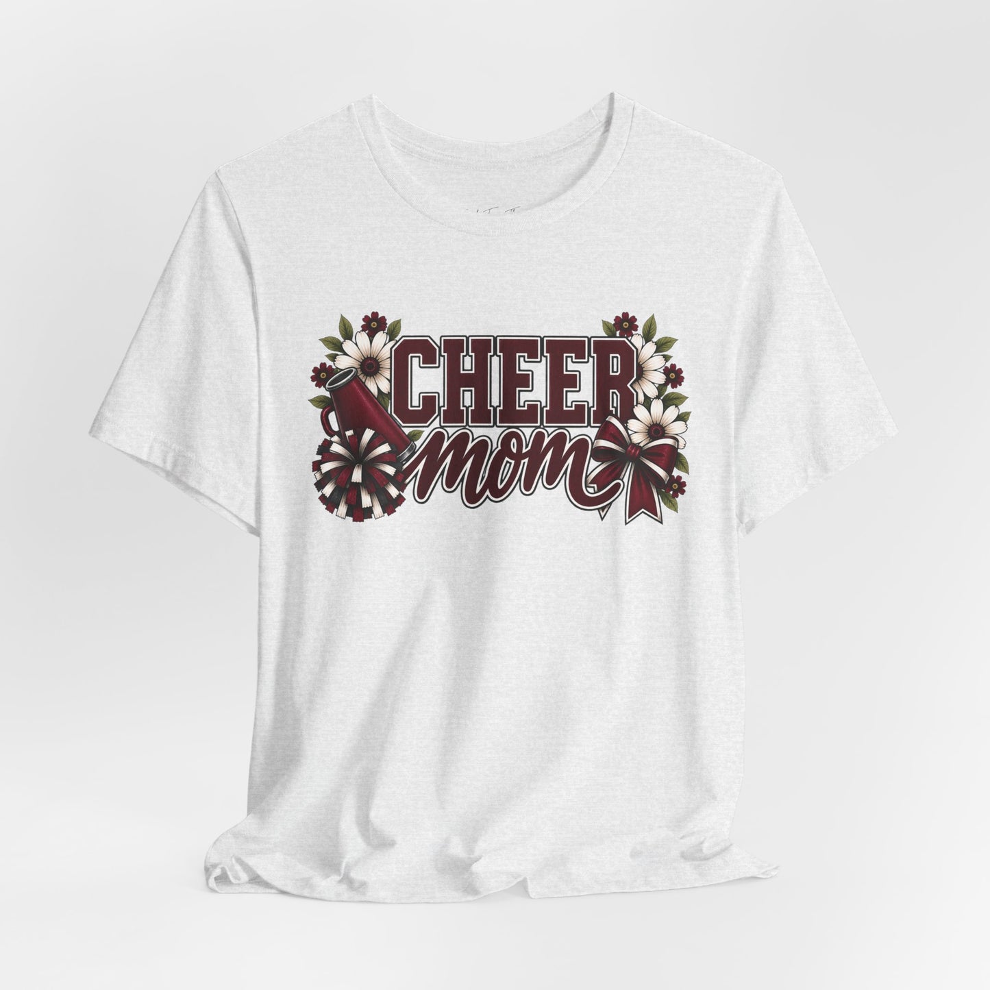 Cheer Mom T-Shirt — Floral Pom Pom Cheerleader Mom Tee
