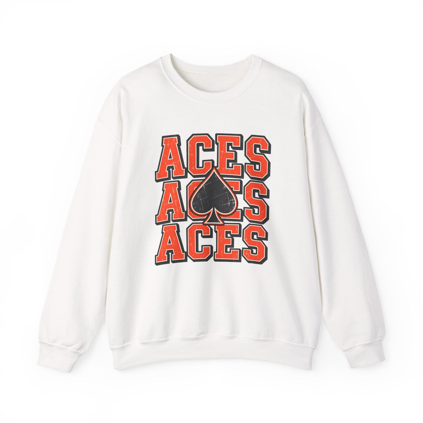 Amanda-Clearcreek Aces Stacked Crewneck Sweatshirt