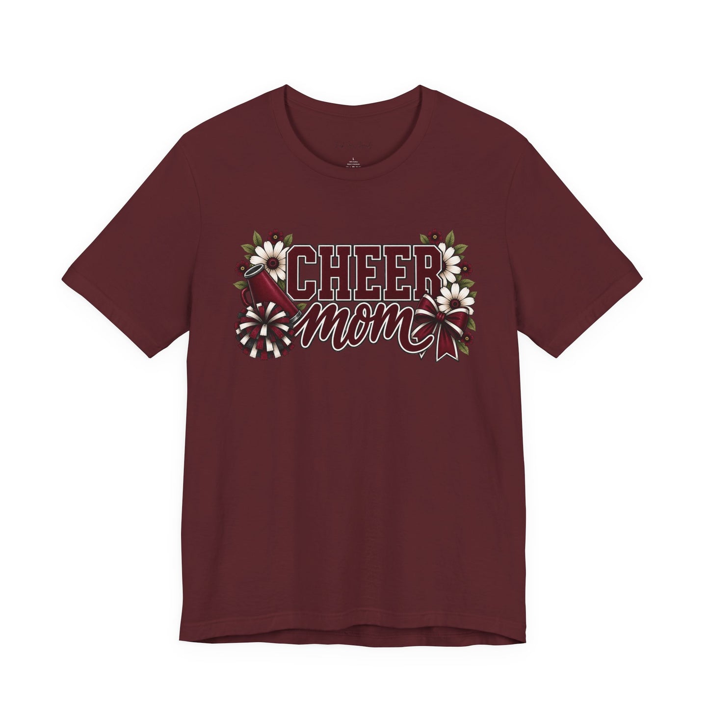 Cheer Mom T-Shirt — Floral Pom Pom Cheerleader Mom Tee