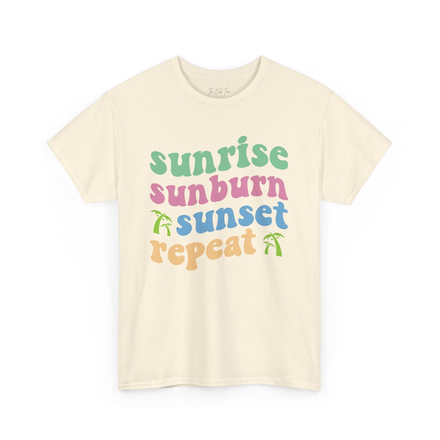 Sunrise Sunburn Sunset Repeat Unisex Heavy Cotton Tee