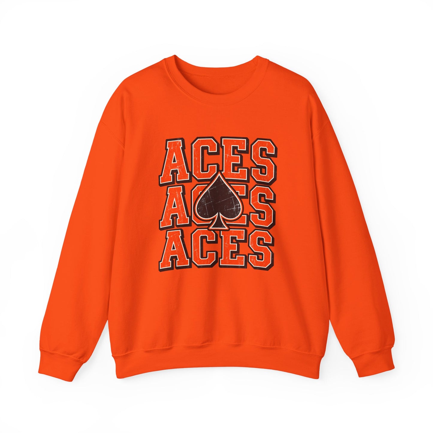 Amanda-Clearcreek Aces Stacked Crewneck Sweatshirt
