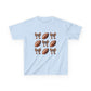 Kids Football & Bows T‑Shirt — Cute Gridiron Pattern for Girls, Youth Game Day Tee