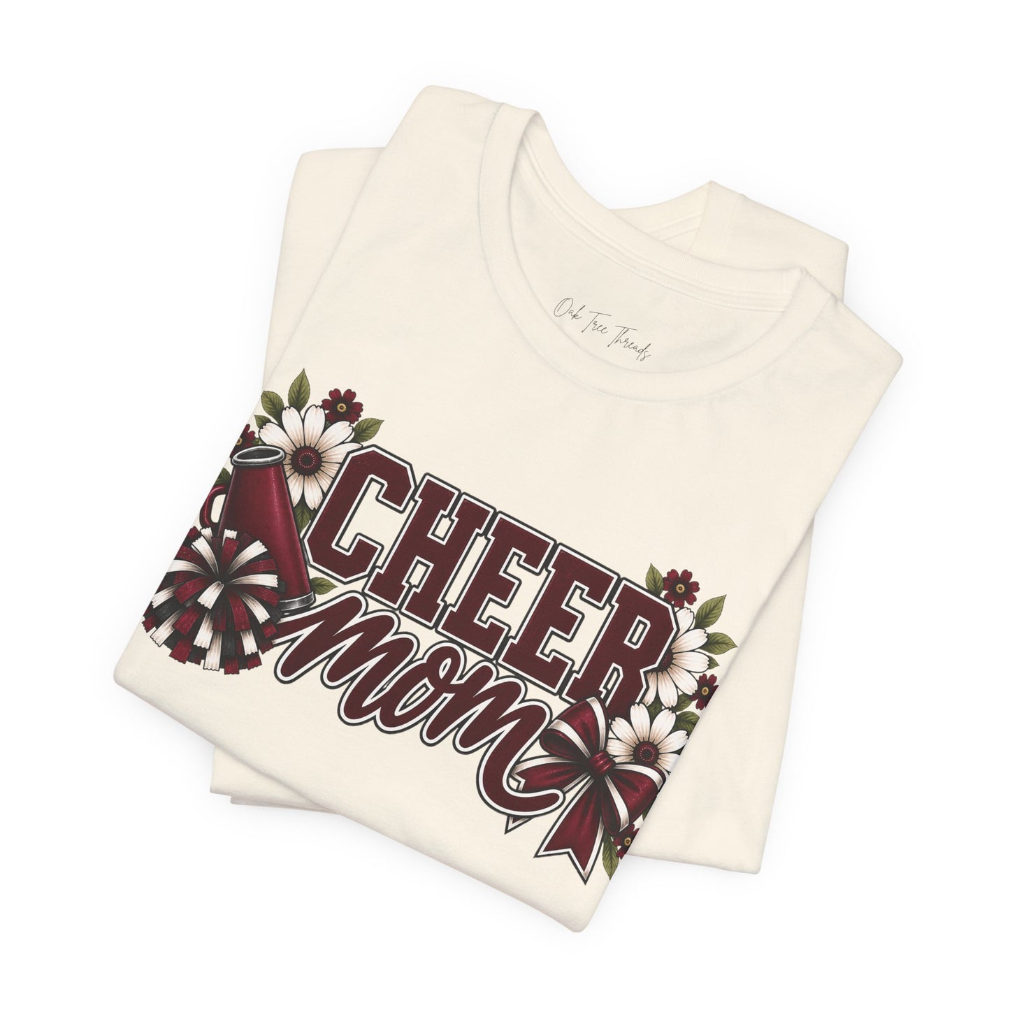 Cheer Mom T-Shirt — Floral Pom Pom Cheerleader Mom Tee