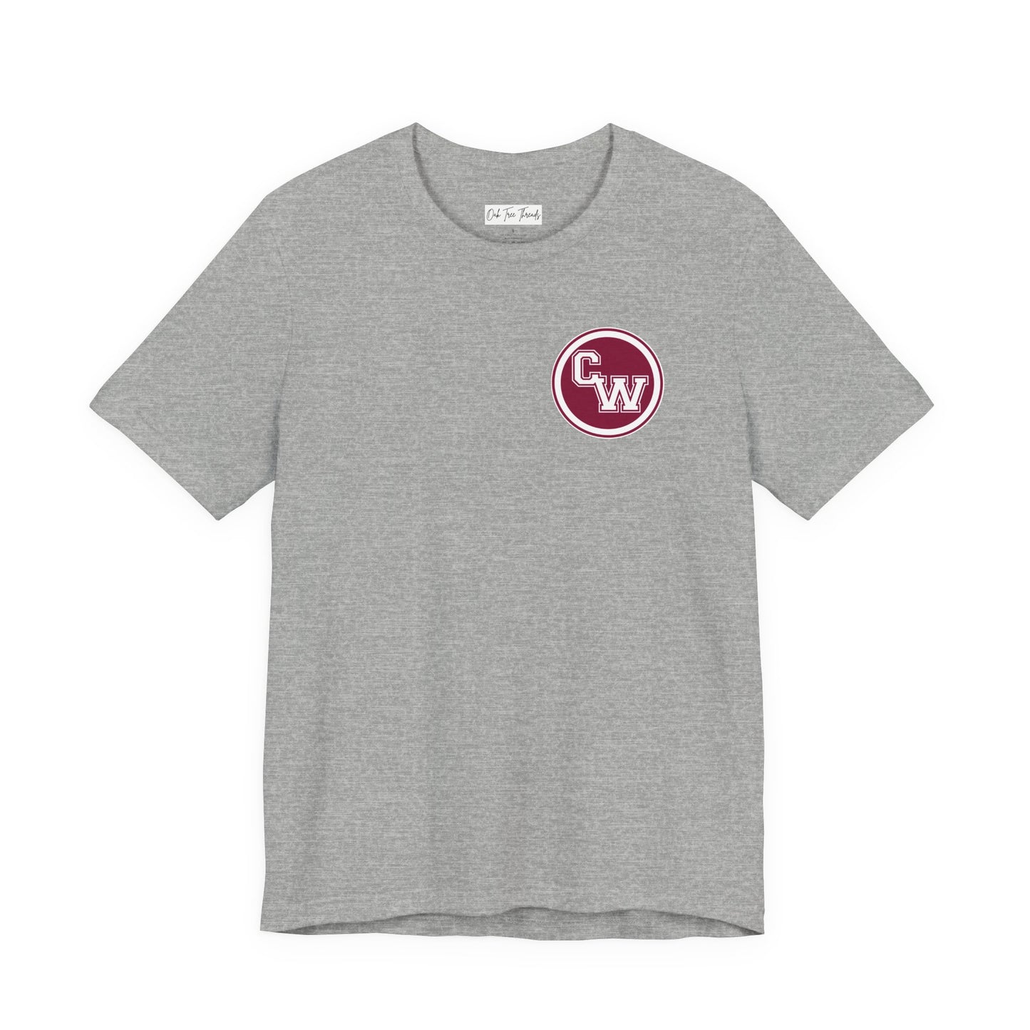 CW Circle Logo T‑Shirt – Maroon Chest Emblem Tee