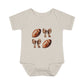 Baby Bodysuit — Football & Bow Pattern Infant Onesie (Cute Game Day Outfit)