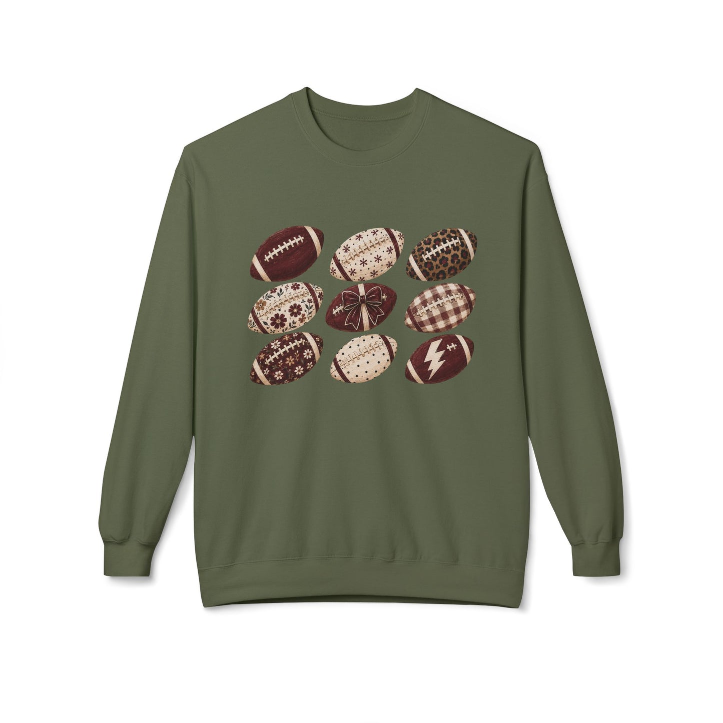 Vintage Pattern Football Crewneck Sweatshirt