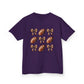 Kids Football & Bows T‑Shirt — Cute Gridiron Pattern for Girls, Youth Game Day Tee