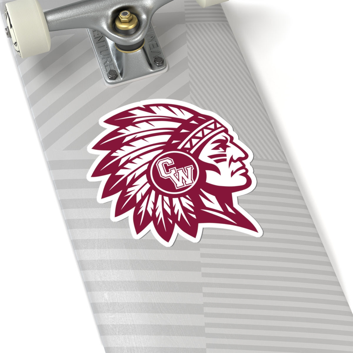 CW Indians Die-Cut Vinyl Sticker — Maroon CW Indians Logo